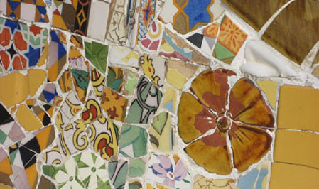 parc guell, guell parc, guell park, gaudi parc barcelona, mosaics, trencadis